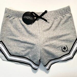 Andrew Christian Size "L" Cotton Poly Blend Gym/Workout Shorts -Gray/Black/White